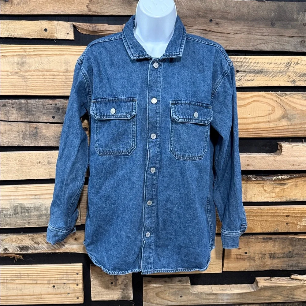 GAP Teen Denim Medium Wash Shacket‎ Unisex Size 14/16